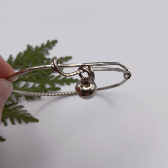 Silver Twist Bracelet with Jingle Bell - Picture 4 of 5